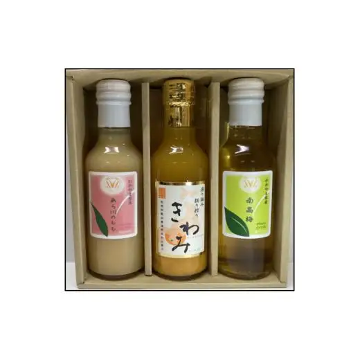 N014 きわみみかんジュース　あら川の桃ドリンク　紀州南高梅ドリンク　２００ｍｌ×各１本