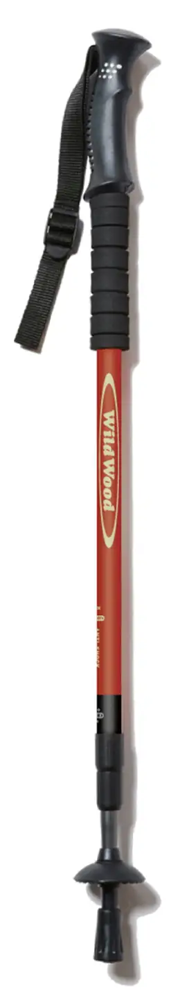 WILD WOOD アンチショックトレッキングポール (レッド・1本) ジェイクリエイト アウトドア 衝撃吸収機能付 登山 山登り ハイキング 2段スライド伸縮式 奈良県 【tm-BE018-A】【ジェイクリエイト株式会社】