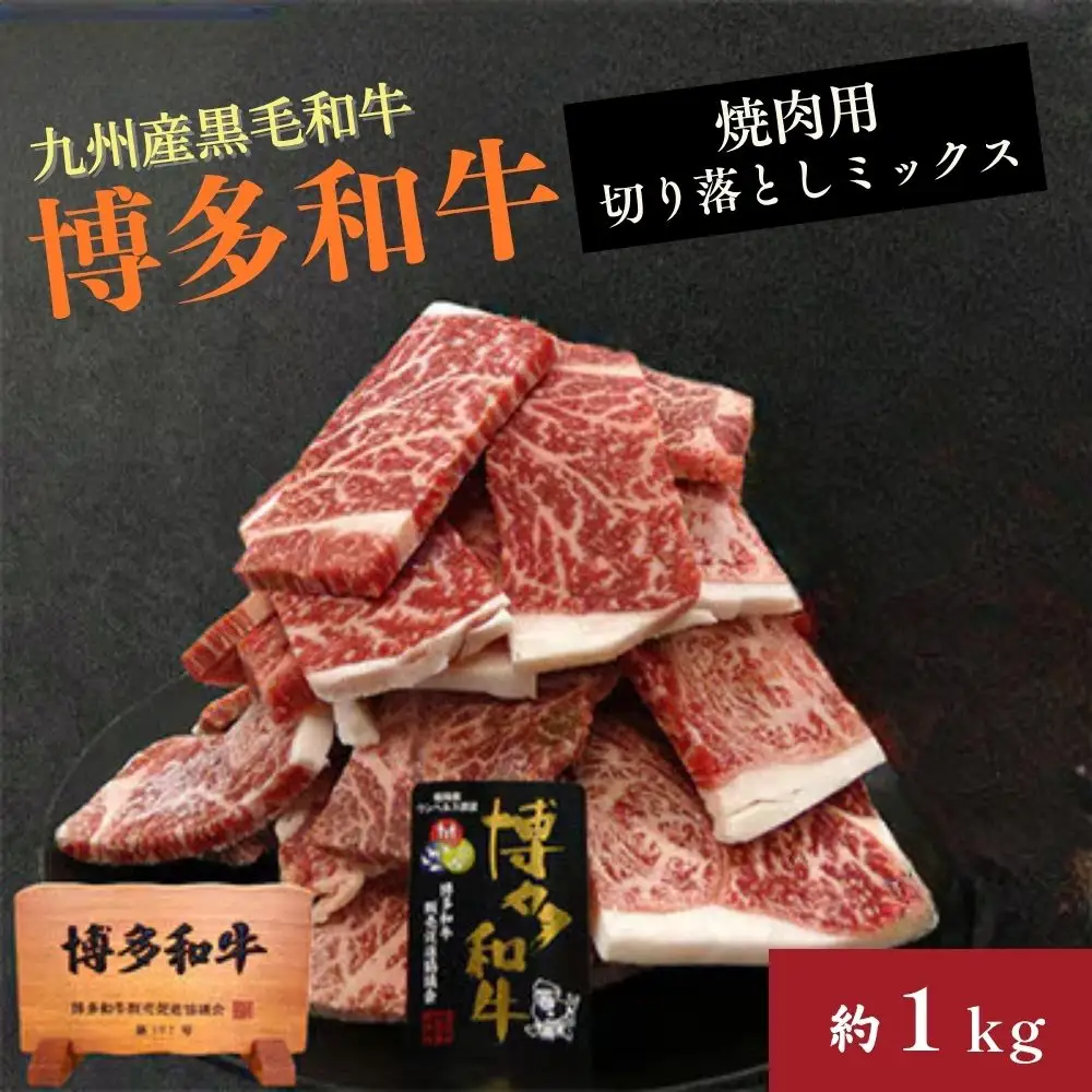 A4ランク博多和牛焼き肉用切り落とし1kg(500g×2P)[H0209]