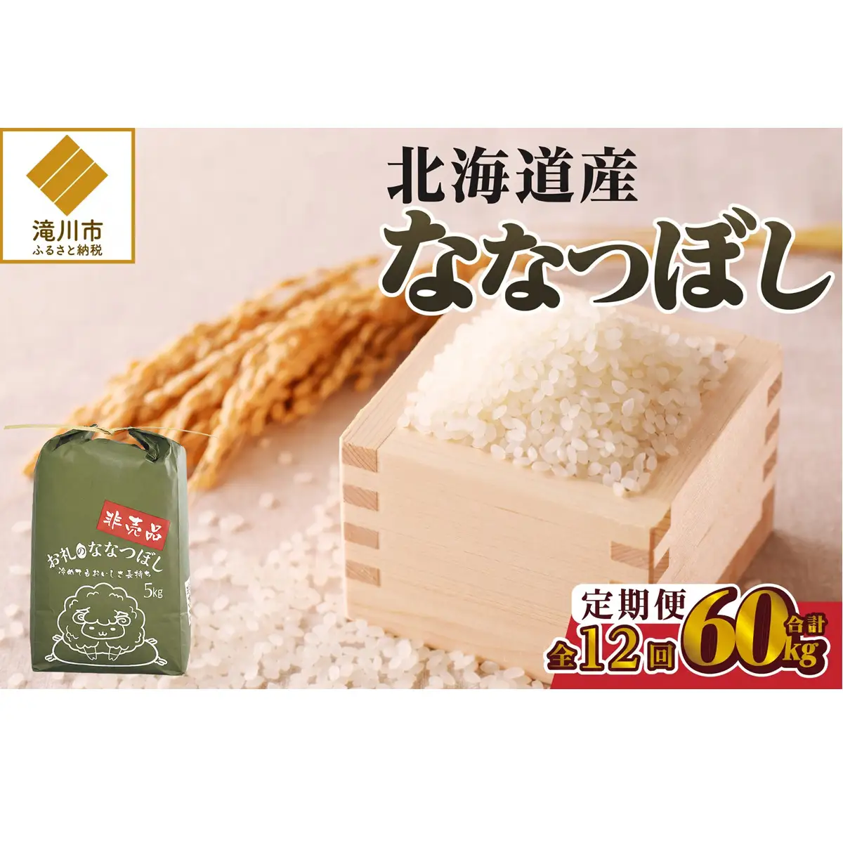 《令和8年産新米》12ヵ月連続お届け!ななつぼし5kg 特A 銘柄 ブランド米 精米 北海道 定期便 道産 お弁当 滝川市