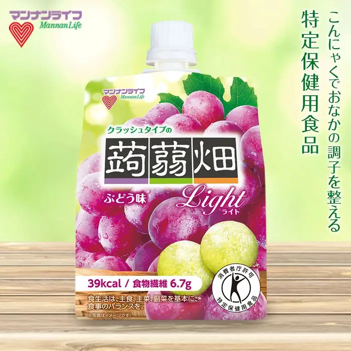 マンナンライフ クラッシュタイプの蒟蒻畑ライト＜ぶどう味＞ (150g×30個) フルーツ こんにゃく 果汁 ジュレ ぶどう ブドウ スタンドパウチ 蒟蒻 コンニャク 食品 F21E-600