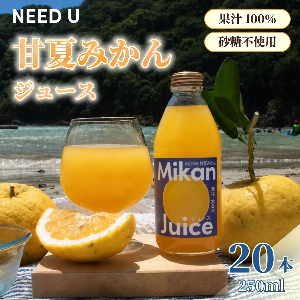 みかんジュース 甘夏 250ml 20本 果汁100％ みかんジュース