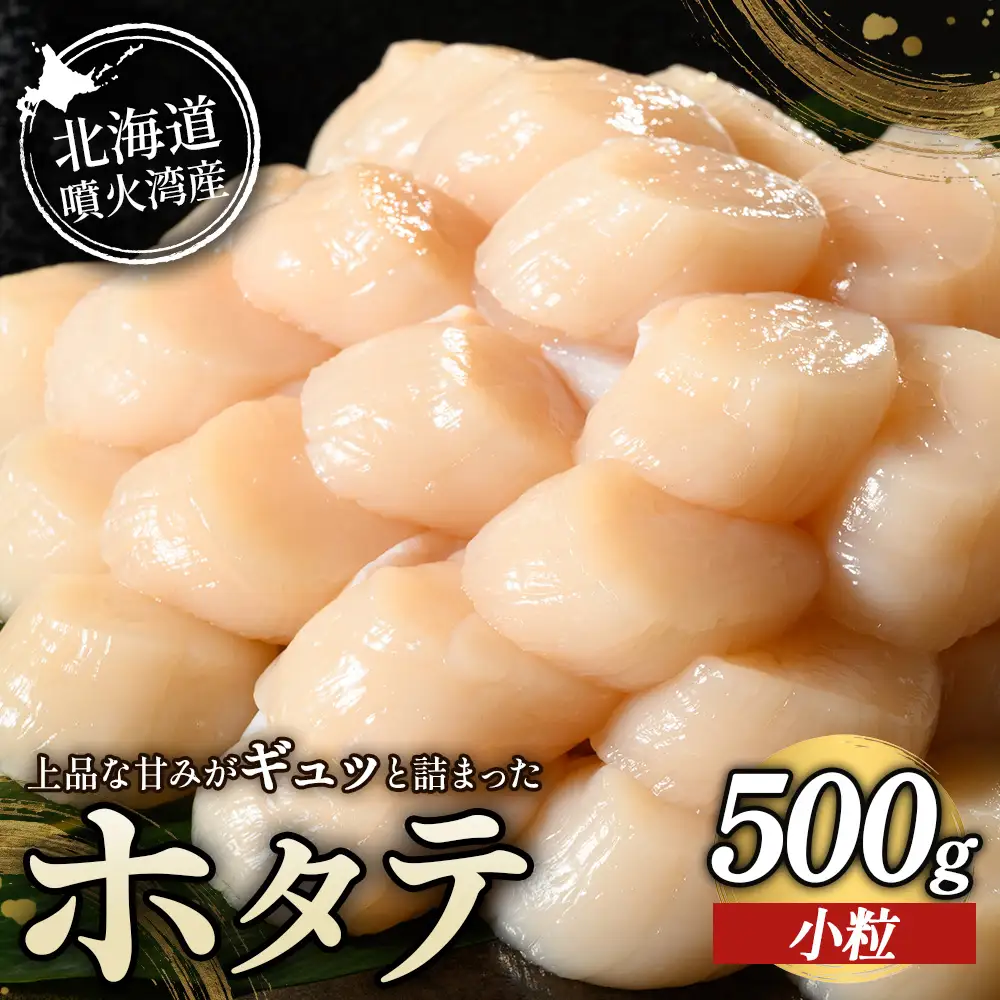 北海道 噴火湾産 小粒 ホタテ 500g
