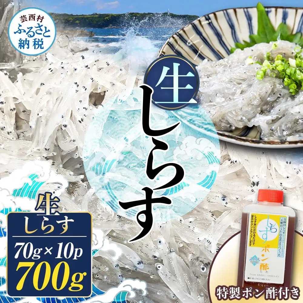 生しらす 70g×10P 特製ぽん酢 1本 シラス