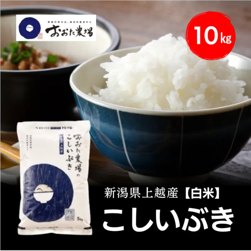 令和8年産 新潟県上越産 こしいぶき 10kg 10キロ（5kg×2）【白米】 新米 おおた農場 上越市