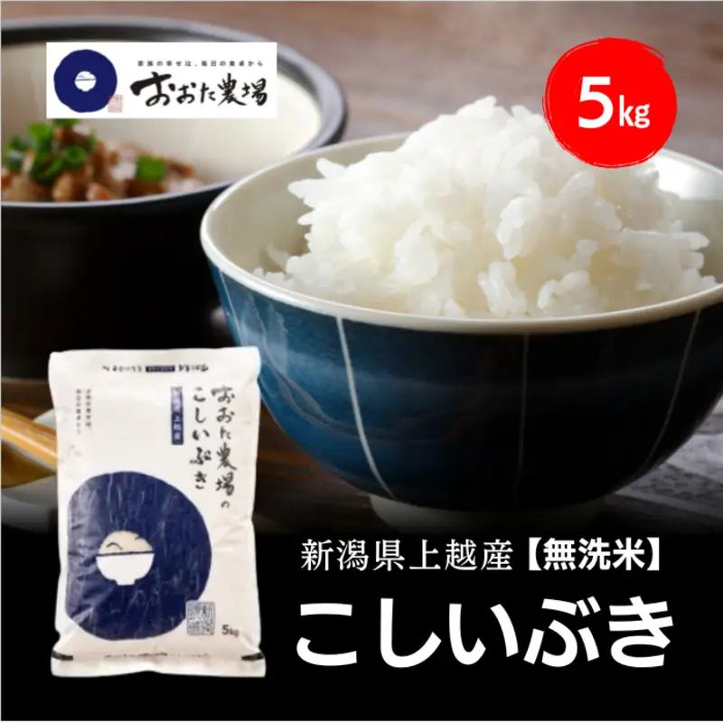 令和8年産 新潟県上越産 こしいぶき 5kg 5キロ【無洗米】 新米 おおた農場 上越市