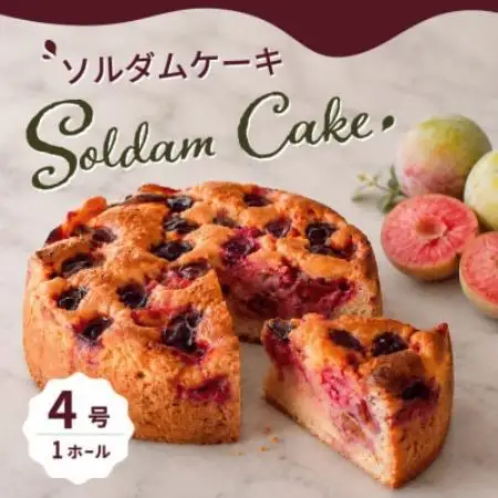 すもも丸ごとケーキ 山梨市産ソルダムをふんだんに使用した贅沢なフルーツケーキ 4号 1ホール【配送不可地域：離島】【1745000】