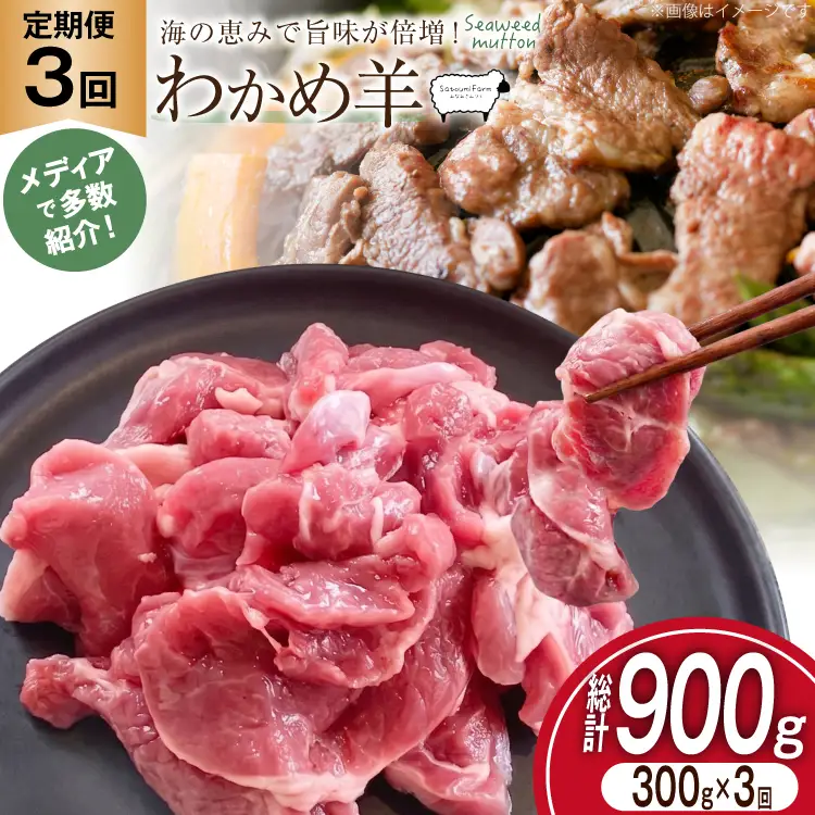 定期便 3回 ラム肉 南三陸 わかめ羊 300g