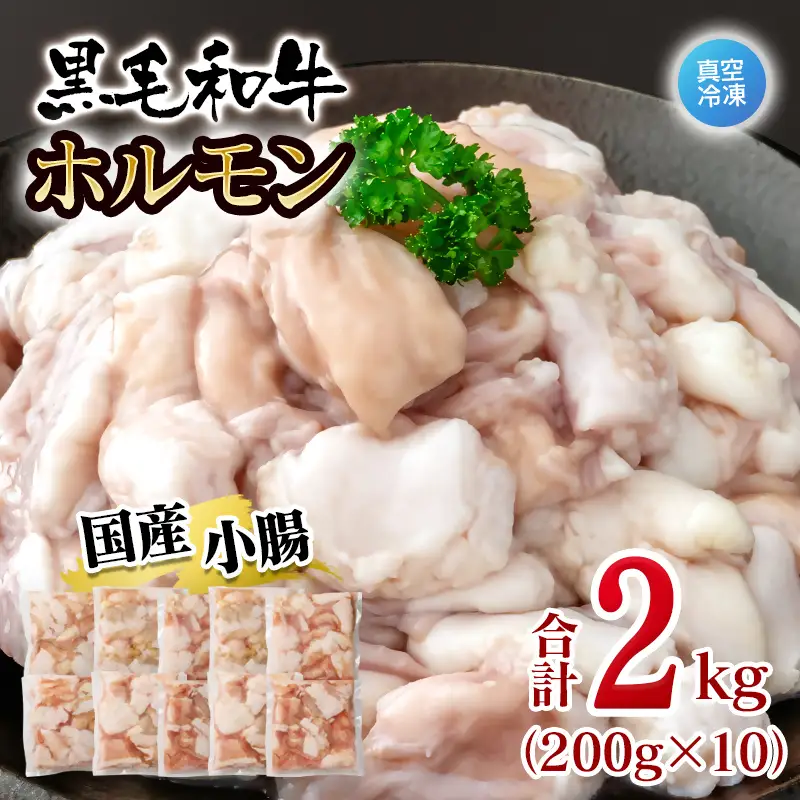黒毛和牛ホルモン 2kg 小分け200g×10 国産牛肉 焼肉 焼き肉 もつ 真空パック＜58-69a＞