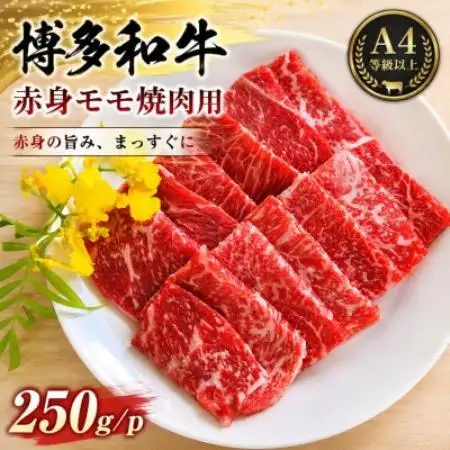 この味プレミアム!【A4～A5】博多和牛赤身モモ焼肉用 250g【配送不可地域：離島】【1767639】