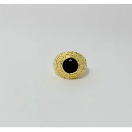 アクセサリー 指輪 (鋳造)K18YG オニキス サイズ 12号【配送不可地域：沖縄県】【1769133】