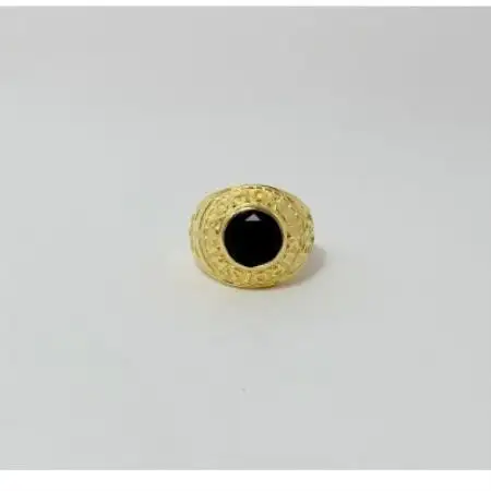 アクセサリー 指輪 (鋳造)K18YG オニキス サイズ 17号【配送不可地域：沖縄県】【1769192】