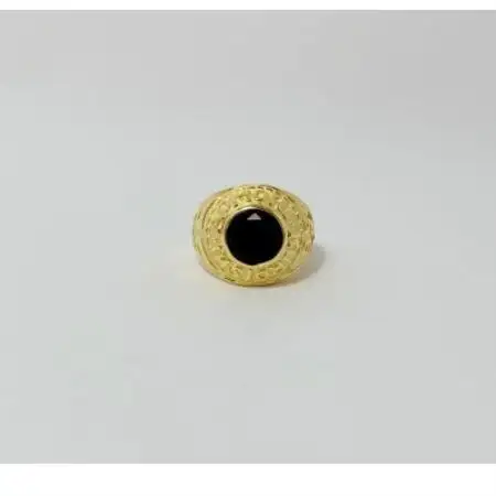 アクセサリー 指輪 (鋳造)K18YG オニキス サイズ 19号【配送不可地域：沖縄県】【1769255】
