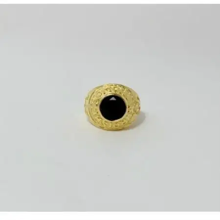 アクセサリー 指輪 (鋳造)K18YG オニキス サイズ 20号【配送不可地域：沖縄県】【1769259】