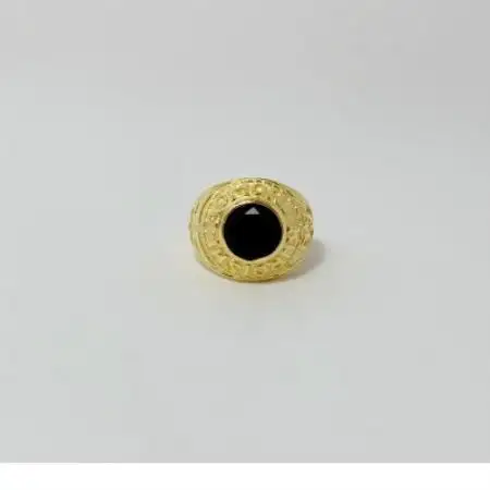 アクセサリー 指輪 (鋳造)K18YG オニキス サイズ21号【配送不可地域：沖縄県】【1769264】