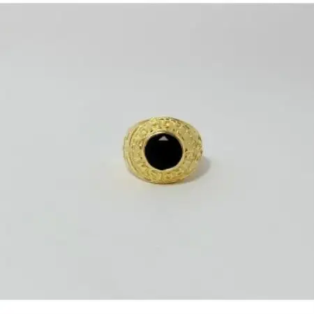 アクセサリー 指輪 (鋳造)K18YG オニキス サイズ 23号【配送不可地域：沖縄県】【1769343】