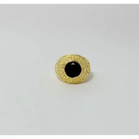 アクセサリー 指輪 (鋳造)K18YG オニキス サイズ 25号【配送不可地域：沖縄県】【1769362】