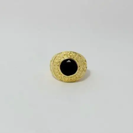 アクセサリー 指輪 (鋳造)K18YG オニキス サイズ 28号【配送不可地域：沖縄県】【1769388】
