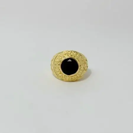 アクセサリー 指輪 (鋳造)K18YG オニキス サイズ 29号【配送不可地域：沖縄県】【1769392】