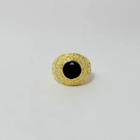 アクセサリー 指輪 (鋳造)K18YG オニキス サイズ 30号【配送不可地域：沖縄県】【1769398】