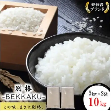 【毎月定期便】訳あり【無地袋梱包】蛇紋岩ブランド 別格米 10kg(5kg×2)全6回【4093773】