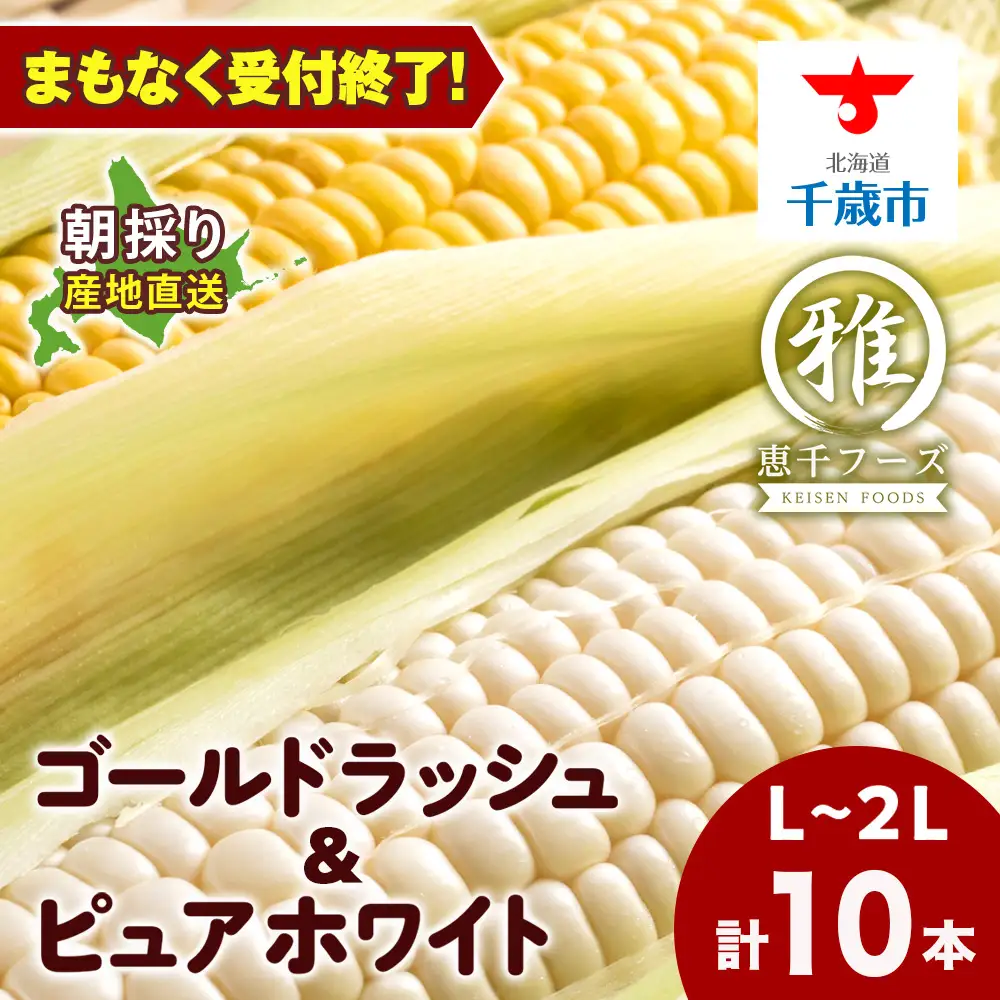 とうもろこし ゴールドラッシュ5本&ピュアホワイト 5本