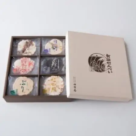 有磯せんべい6種(白えび・ほたるいか・紅ずわいがに・いかすみ・ぶり・ばい貝　各6枚)【1742331】