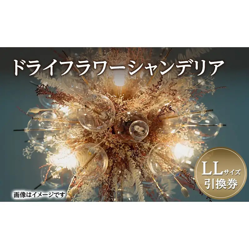 ドライフラワー シャンデリア LLサイズ 引換券 [バディワン]【ドライフラワー ライト 照明 ギフト プレゼント シャンデリア照明 北欧 インテリア オシャレ シーリングライト 吊り下げ エレガント】