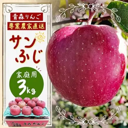 青森県産サンふじご家庭用(訳あり)約3kg【配送不可地域：離島】【1786792】