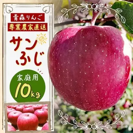 青森県産サンふじご家庭用(訳あり)約10kg【配送不可地域：離島】【1786795】