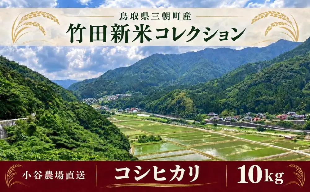 【2026年産新米｜寄付確認後精米、小谷農場より直送】三朝竹田米 新米コシヒカリ 10kg