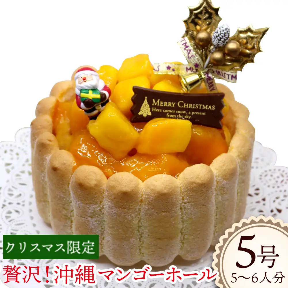 クリスマス限定★贅沢沖縄マンゴーホール5号サイズ【マンゴースイーツ専門店】