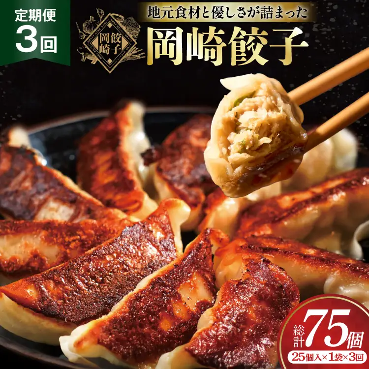 餃子 岡崎餃子 25個 3回 定期便