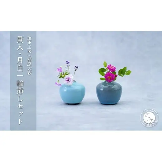 有田焼 青磁 貫入・月白一輪挿し 2色セット 【茂正工房 梶原大敬】うつわ 器 和食器 磁器 陶器 一輪挿し 花瓶 花入れ 青磁 作家もの 手作り ギフト インテリア ak063