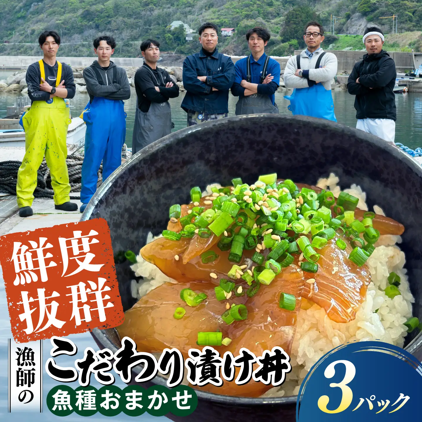 海鮮丼【漬け】120g×3食 漁師厳選 海鮮丼[ALFN007]
