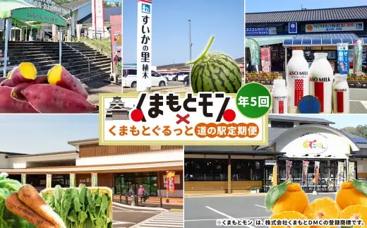 【 年5回定期便 】 旬の時期に旬の美味しいくまもとモンが届く！くまもとぐるっと道の駅定期便 定期便 野菜 やさい 有機野菜 果物 フルーツ 旬 詰め合わせ 詰合せ セット 特産品 特産物