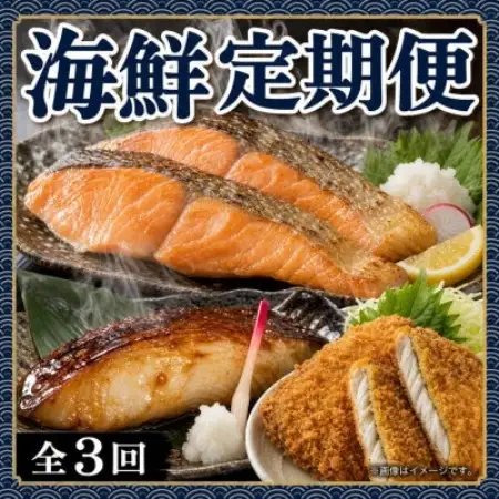 【毎月定期便】魚鶴の海鮮定期便(銀鮭・銀だら・あじフライ)全3回【配送不可地域：離島】【4091101】