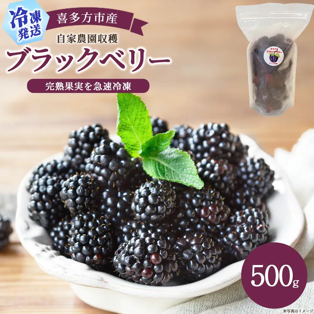 【冷凍】喜多方市産ブラックベリー　500g　【07208-1039】
