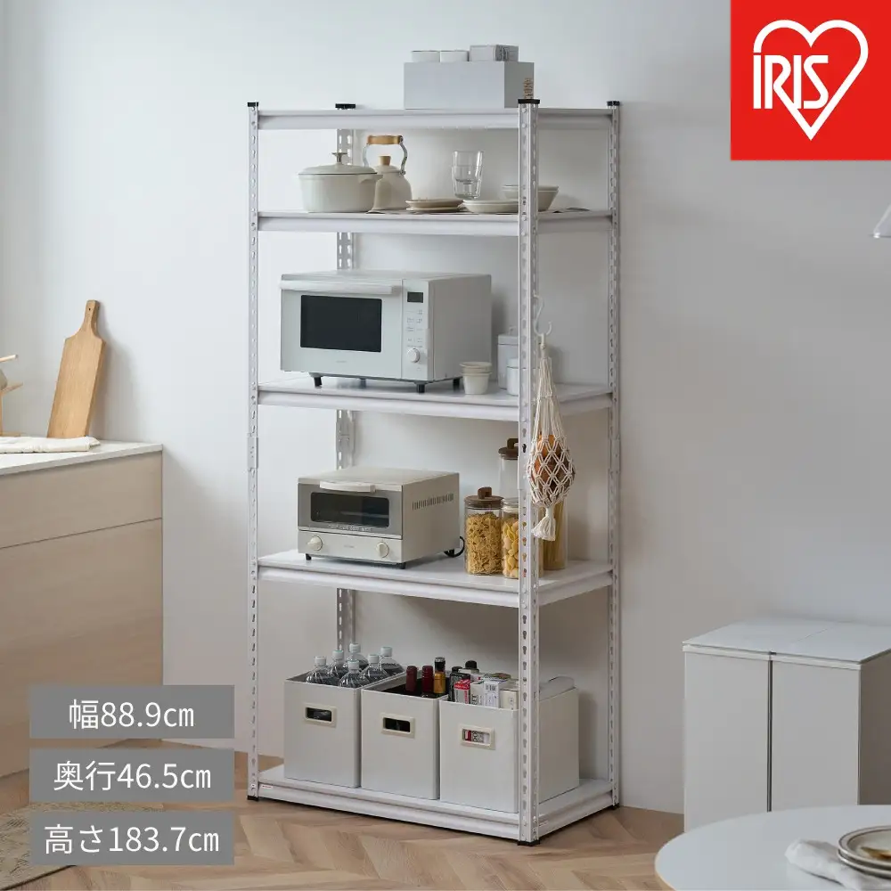 アングルスチールラック 4段 幅88.9cm ホワイト ANR-8818L