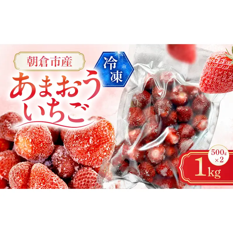 いちご 朝倉市産 冷凍あまおう 1kg（500g×2）イチゴ 苺 果物 デザート ＜しばやま農園＞ ※配送不可：離島