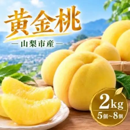 【先行受付 2027年発送】山梨市産　黄金桃　約2kg(5～8玉)【配送不可地域：離島】【1788424】