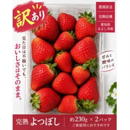 【訳あり・家庭用】【産直】完熟よつぼし　規格外 2パック(約460g)【配送不可地域：離島・北海道・沖縄県・東北・中国・四国・九州】【1781841】