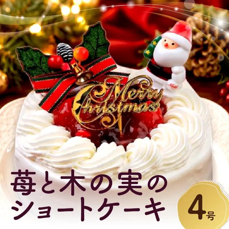 【クリスマスケーキ】苺と木の実のショートケーキ４号 0105-004-S06-c
