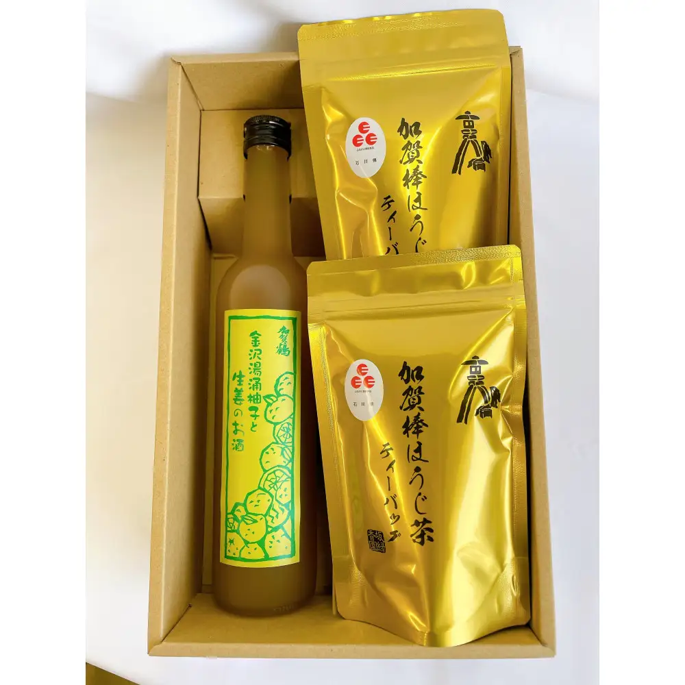 加賀棒ほうじ茶ティーバッグ×湯涌柚子と生姜リキュール　金沢銘茶とお酒の新しい出会い