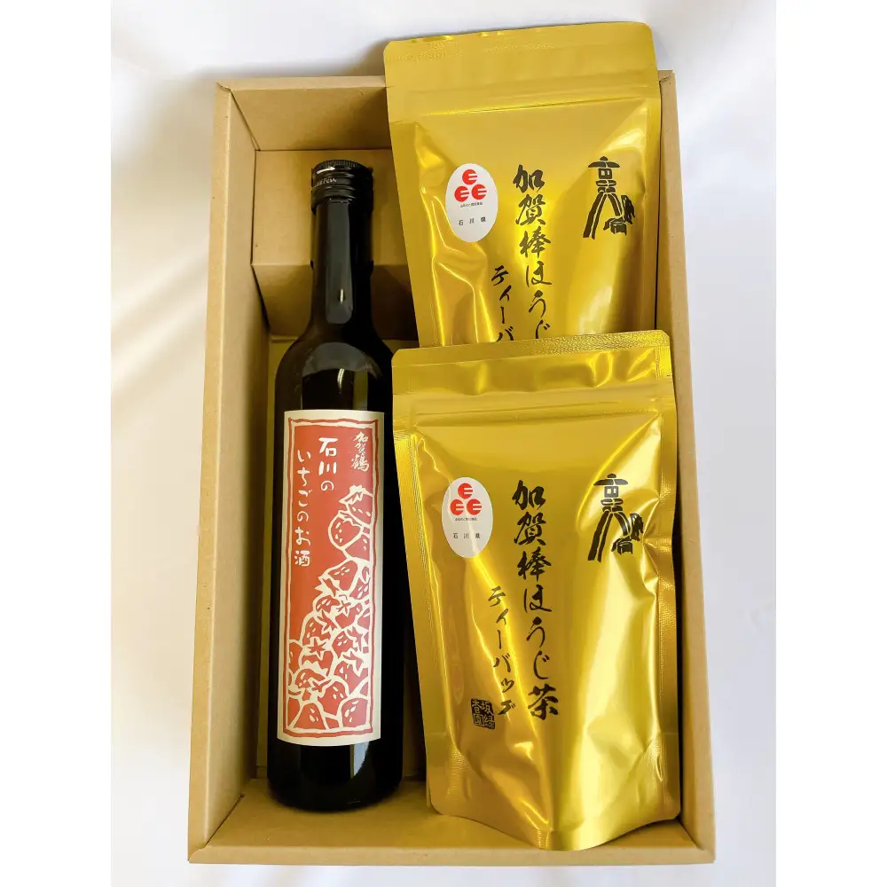 加賀棒ほうじ茶ティーバッグ×石川のいちごリキュール　金沢銘茶とお酒の新しい出会い