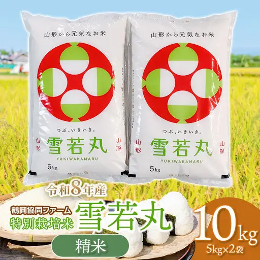 【令和8年産 新米】 特別栽培米 雪若丸 10kg (5kg×2袋) 山形県鶴岡産　鶴岡協同ファーム