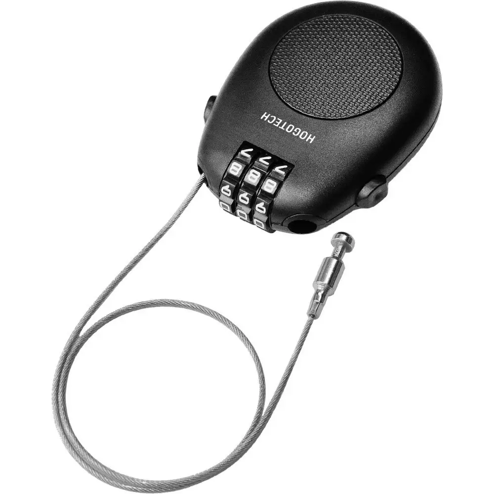【堺市企画】ワイヤーロック 巻き取り式 ダイヤル3桁 ブラック HOGOTECH