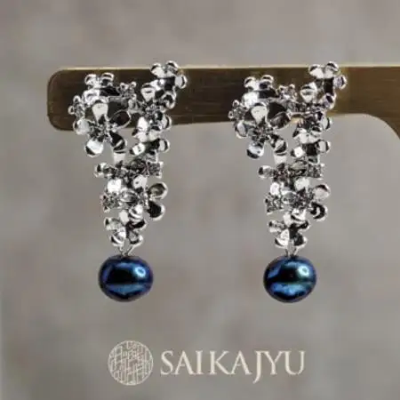 淡水パールピアス「花束」シルバー【配送不可地域：沖縄県】【1788075】