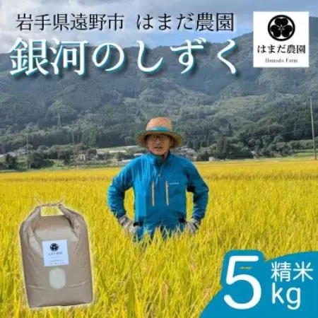令和8年産 新米 銀河のしずく 5kg 岩手県 遠野産 農家直送 精米したてをお届け【はまだ農園】【1789583】