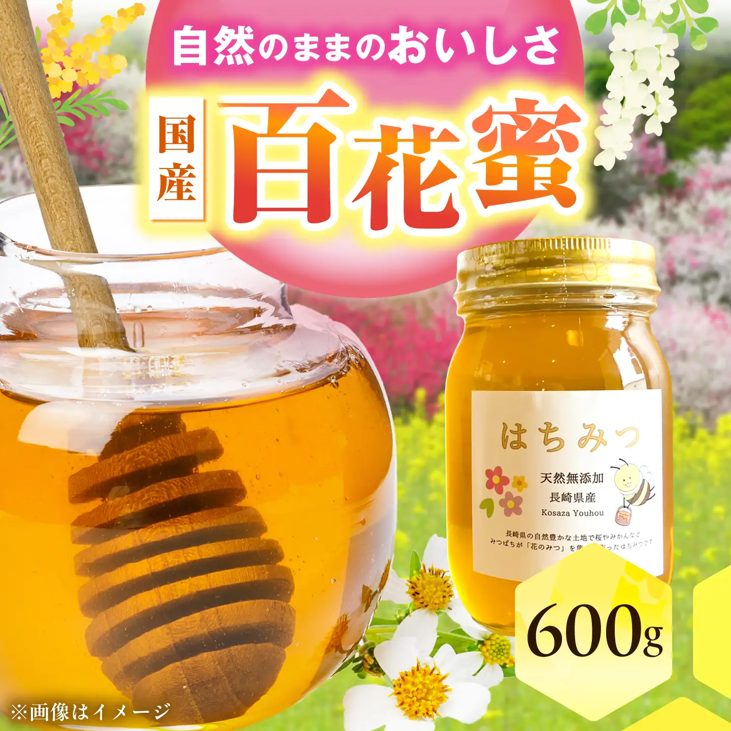 百花蜜600g はちみつ / 蜂蜜 ハチミツ はちみつ 百花蜜 / 大村市